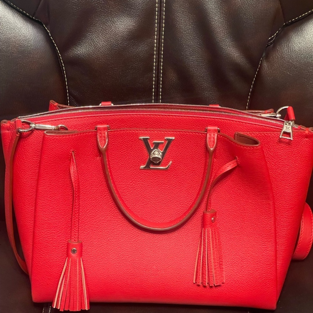 Louis Vuitton Lock Me Red Tote Bag